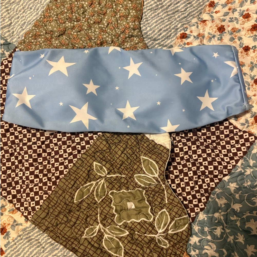 SHEIN Light Blue Bikini Top with White Stars